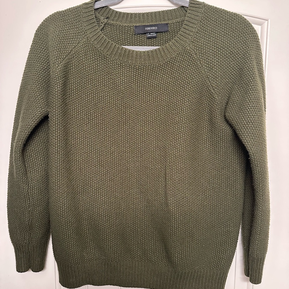 Olive Knit Pullover Sweater